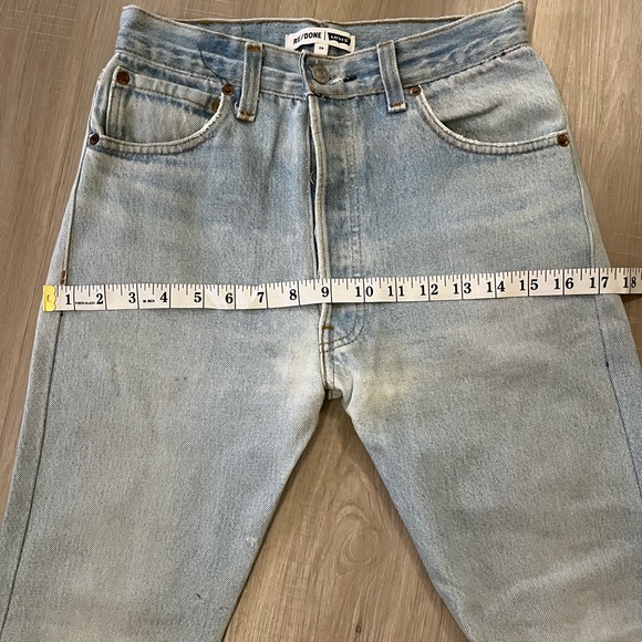 Redone vintage levi’s 501 size 24 high rise straight cropped jeans - Picture 15 of 16